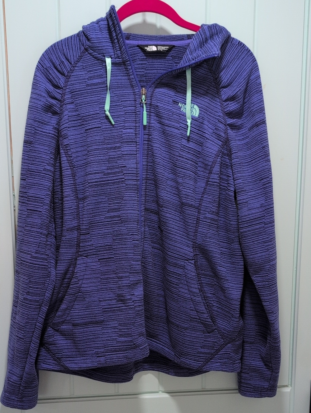 The North Face Purple Cobalt Blue Full-Zip Hooded Jacket with Mint Accents XL